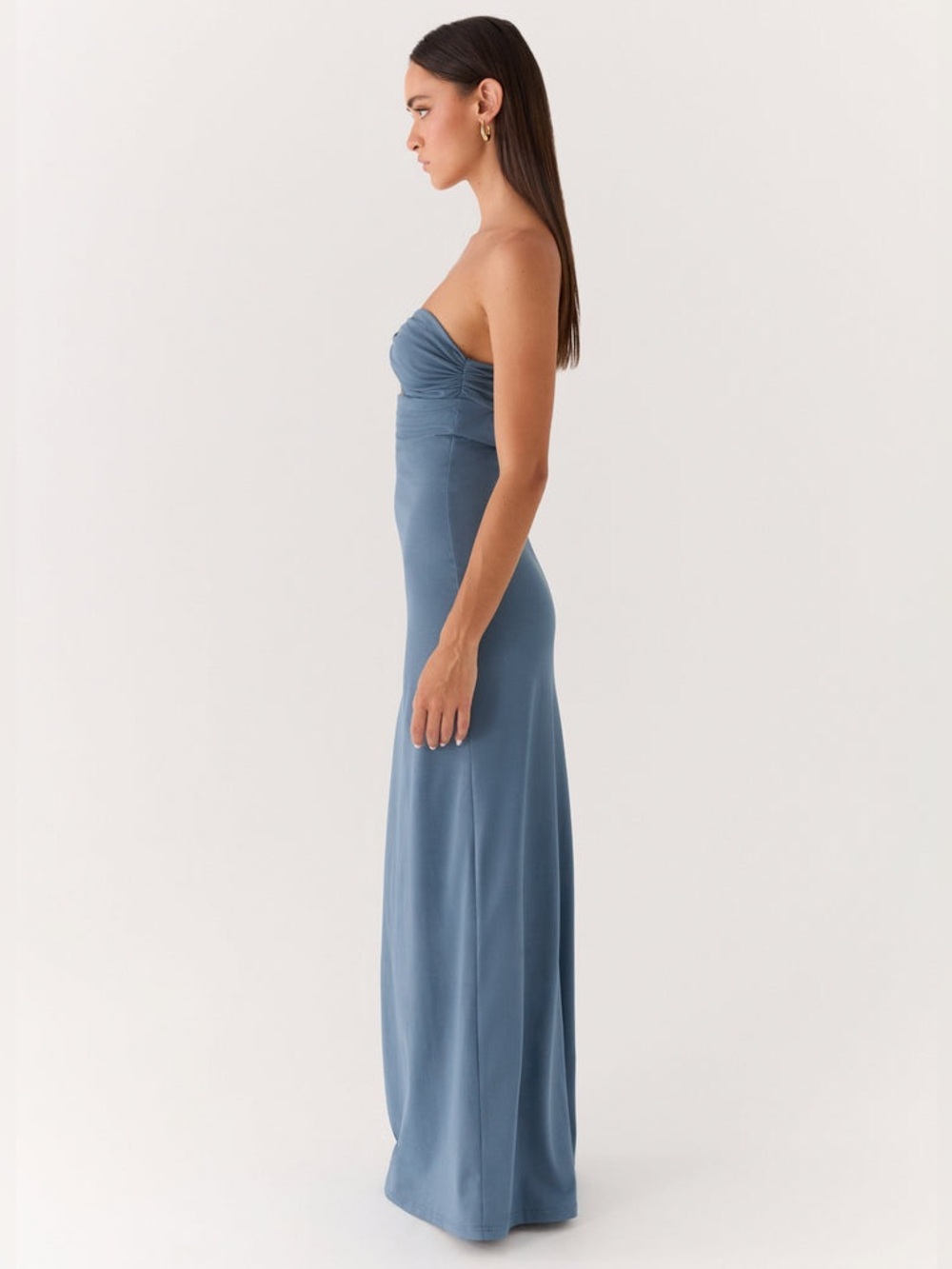 Beautiful blue strapless maxi dress European summer new with tag - Picture 4 of 7